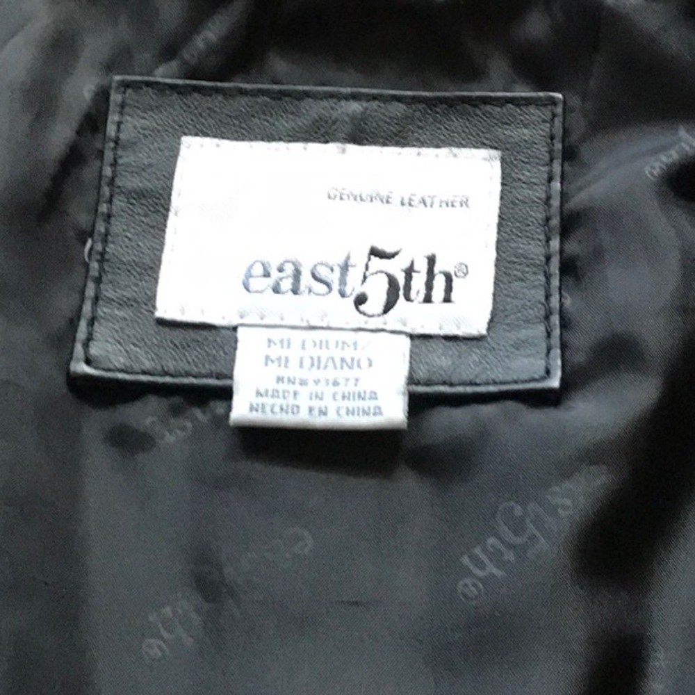 Jacket leather black Medium zip - Picture 4 of 7